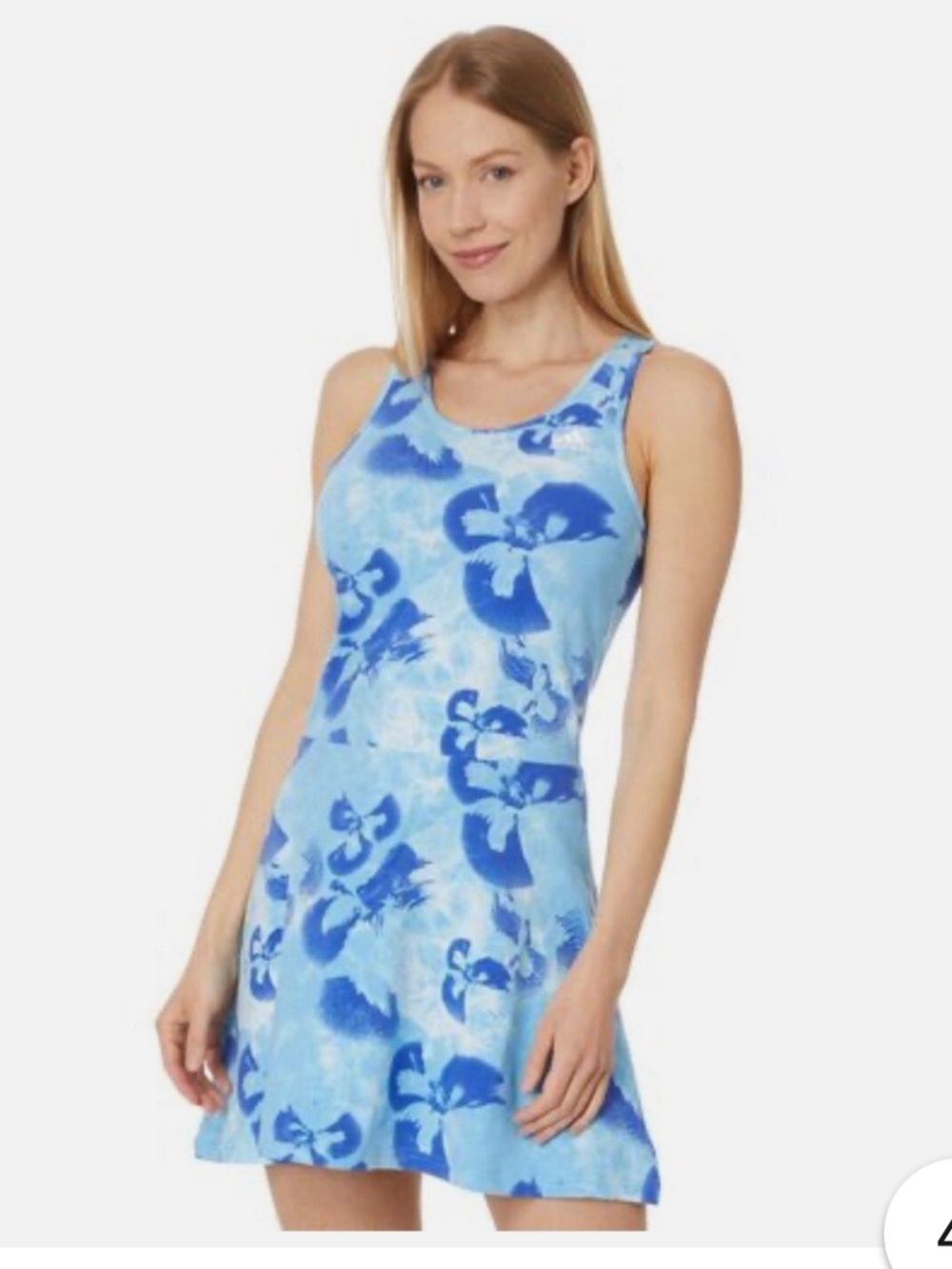 Adidas Light Blue Floral athletic Tank Dress